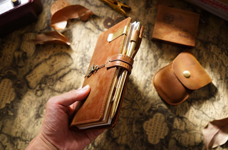 Handmade Leather Journal – Thread-Bound & Refillable - NO007