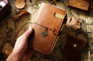 Handmade Leather Journal – Thread-Bound & Refillable - NO007