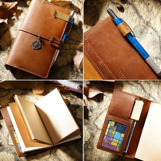 Handmade Leather Journal – Thread-Bound & Refillable - NO007