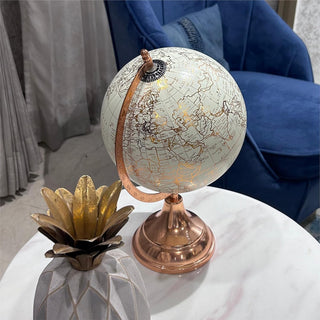 Artistic Decorative Globe 8" - White & Rose Gold Version
