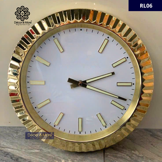 President-Style Gold & White RL Wall Clock