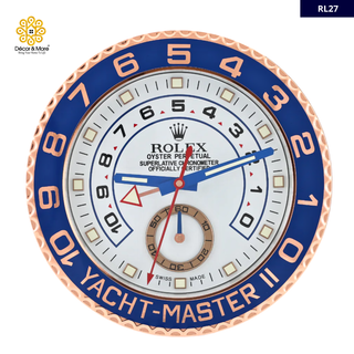 Yacht Master II Rose Gold & Blue - Luxury Rolex* Wall Clock Decoration