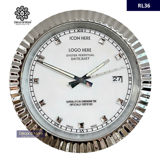 D-Just Classic Silver & White - RL36 - RL Wall Clock Décoration