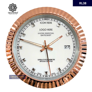 D-Just Classic Rose Gold & White - RL38 - RL Wall Clock Décoration