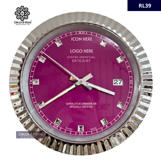 D-Just Classic Silver & Purple - RL39 - RL Wall Clock Décoration