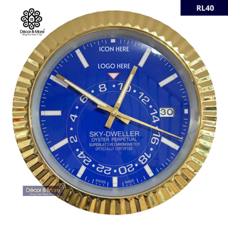 S-DWELL – Gold & Blue | RL Wall Clock Décoration