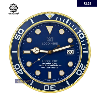 Sub - Mar Blue & Gold  RL65 - RL Wall Clock Décoration