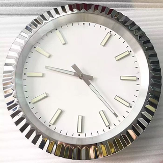 President-Style Silver & White RL Wall Clock