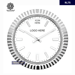 President-Style Silver & White RL Wall Clock