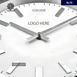 President-Style Silver & White RL Wall Clock