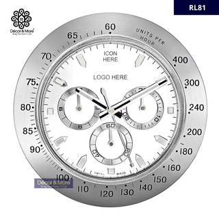DAY-TON RL81 Silver And White  - RL Wall Clock Decoration