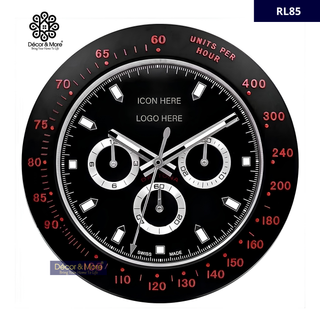 Daytona-Style Black & Red RL85 | Premium Wall Clock Decoration