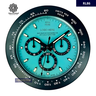 Daytona-Style Black & Tiffany Blue| Premium Wall Clock Decoration