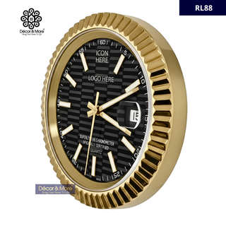 D-Date Classic Black & Yellow - RL Wall Clock Décoration