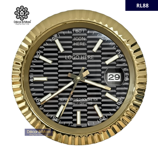 D-Date Classic Black & Yellow - RL Wall Clock Décoration