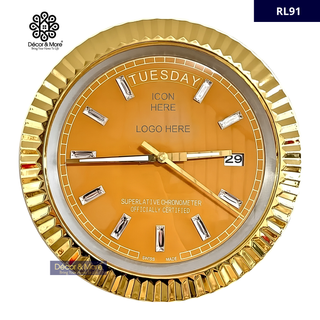 D-Date Classic Gold & Yellow - RL Wall Clock Décoration