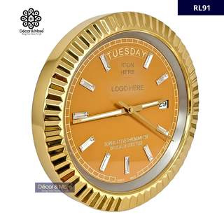 D-Date Classic Gold & Yellow - RL Wall Clock Décoration