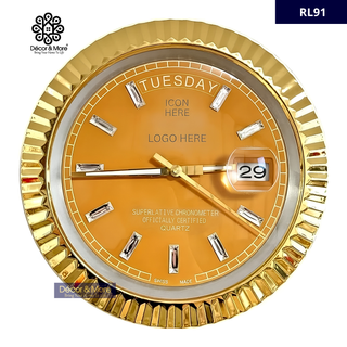 D-Date Classic Gold & Yellow - RL Wall Clock Décoration