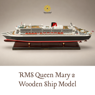 RMS Queen Mary 2 Wooden Ship Model 86cm – Special Edition