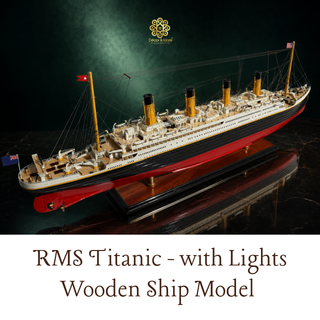 RMS Titanic Wooden Ship Model 100cm with Lights - Special Edition