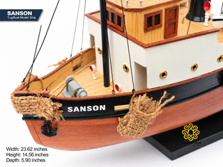 SANSON TugBoat Model Ship 60cm - Handcrafted Wooden Maritime Display