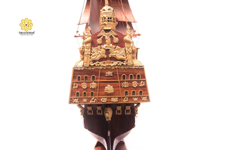 Sovereign of the Seas 1637 Model Ship 85cm - Padouk Wood Historic Sailing Ship Display