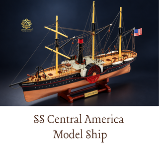SS Central America Model Ship 66cm - Handcrafted Wooden Maritime Display