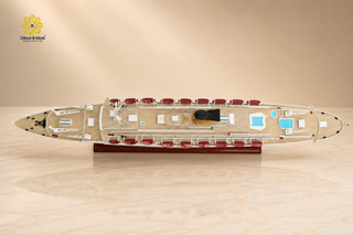 SS Guglielmo Marconi Wooden Ship Model 87cm – Handcrafted Ocean Liner Display