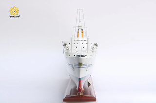 SS Guglielmo Marconi Wooden Ship Model 87cm – Handcrafted Ocean Liner Display