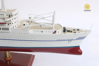 SS Guglielmo Marconi Wooden Ship Model 87cm – Handcrafted Ocean Liner Display