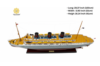 SS Queen Bermuda Wooden Ship Model 100cm - Handcrafted Nautical Display