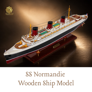 SS Normandie Wooden Ship Model 80cm - Special Edition