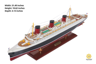 SS Normandie Wooden Ship Model 80cm - Special Edition