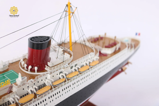 SS Normandie Wooden Ship Model 80cm - Special Edition