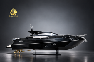SUNSEEKER PREDATOR 64 Black Yacht Model 92cm - Handcrafted Luxury Speedboat Display
