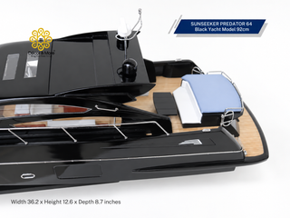 SUNSEEKER PREDATOR 64 Black Yacht Model 92cm - Handcrafted Luxury Speedboat Display