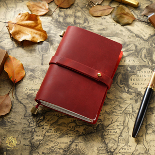 Premium Handmade Genuine Cowhide Leather Notebook with Strap Closure