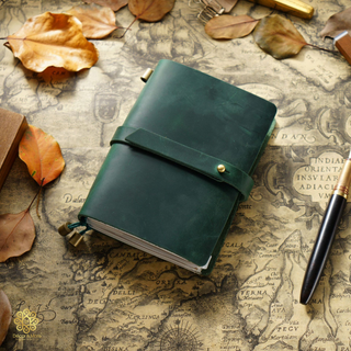 Premium Handmade Genuine Cowhide Leather Notebook with Strap Closure