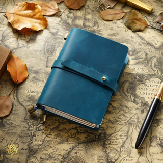 Premium Handmade Genuine Cowhide Leather Notebook with Strap Closure
