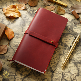 Premium Handmade Genuine Cowhide Leather Notebook with Strap Closure