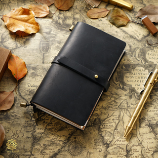 Premium Handmade Genuine Cowhide Leather Notebook with Strap Closure