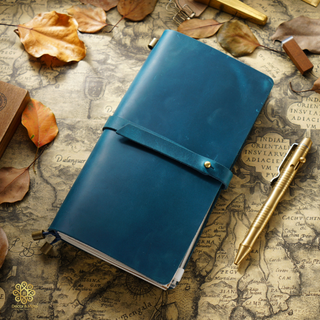 Premium Handmade Genuine Cowhide Leather Notebook with Strap Closure