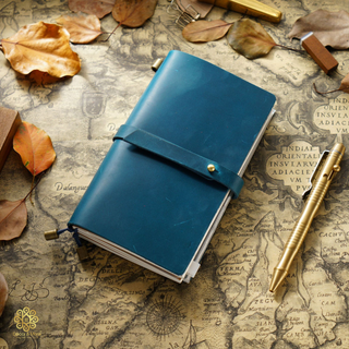 Premium Handmade Genuine Cowhide Leather Notebook with Strap Closure
