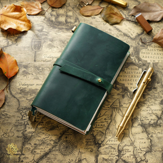 Premium Handmade Genuine Cowhide Leather Notebook with Strap Closure