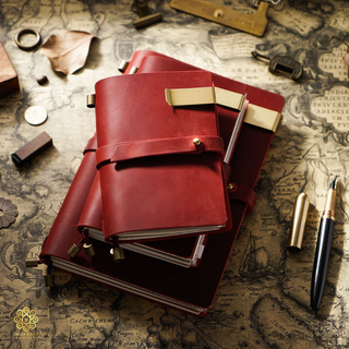 Premium Handmade Genuine Cowhide Leather Notebook with Strap Closure
