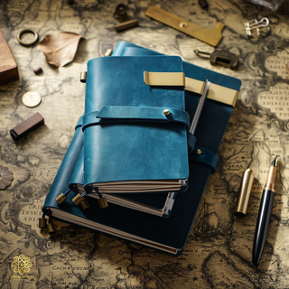 Premium Handmade Genuine Cowhide Leather Notebook with Strap Closure