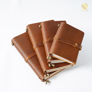 Premium Handmade Genuine Cowhide Leather Notebook with Strap Closure