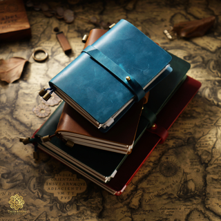 Premium Handmade Genuine Cowhide Leather Notebook with Strap Closure