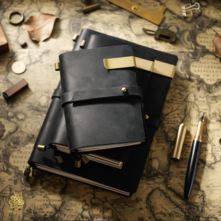Premium Handmade Genuine Cowhide Leather Notebook with Strap Closure
