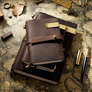 Premium Handmade Genuine Cowhide Leather Notebook with Strap Closure